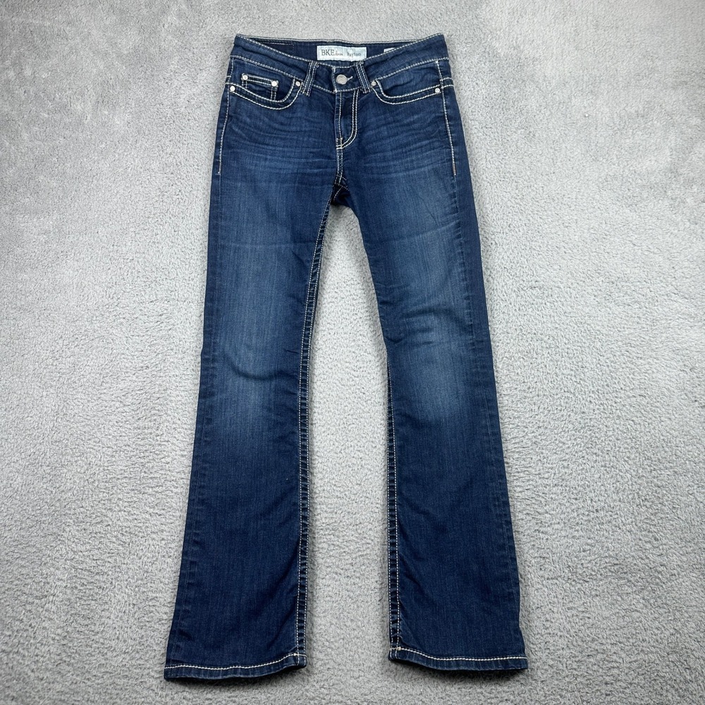 BKE Payton Bootcut Jeans Womens 26R (Fits 28x30) Blue Stretch Denim BPL1028